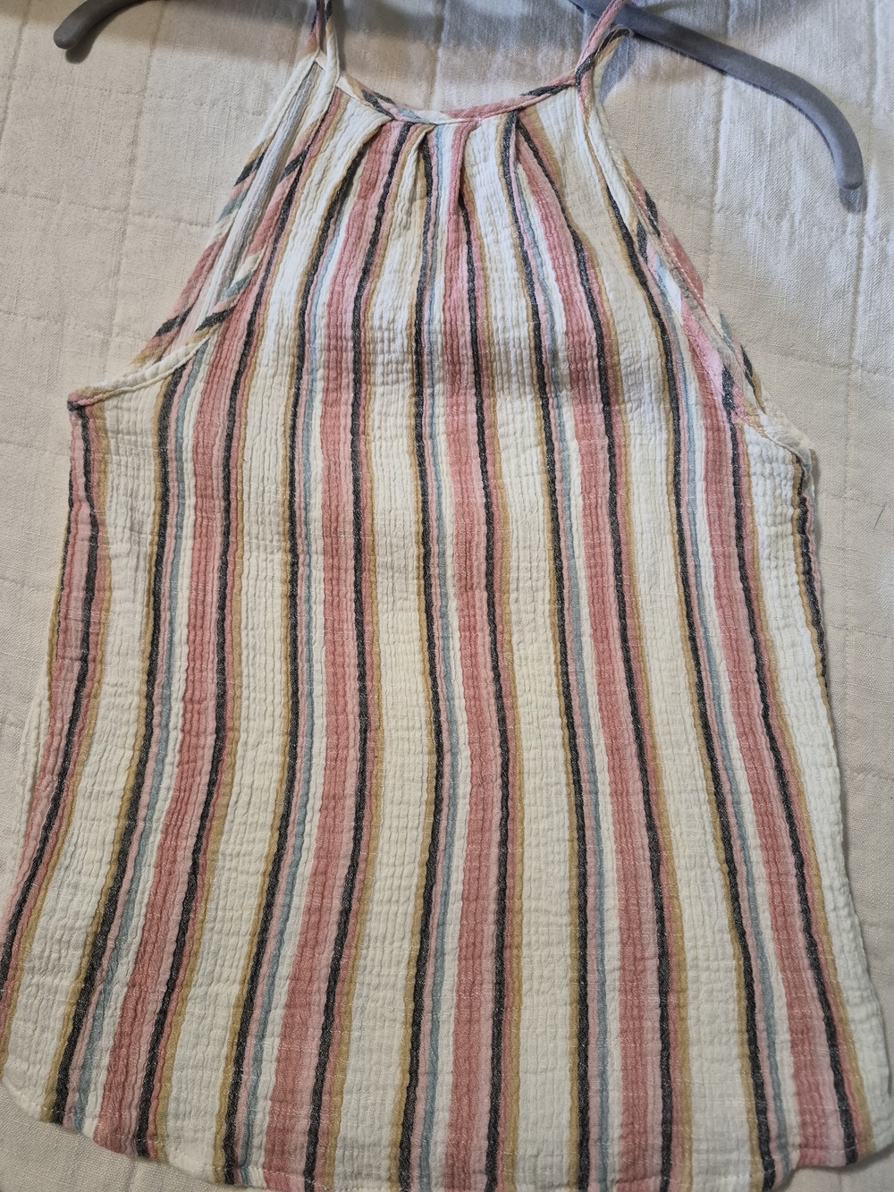 Striped Halter Camisole in Pink and Cream